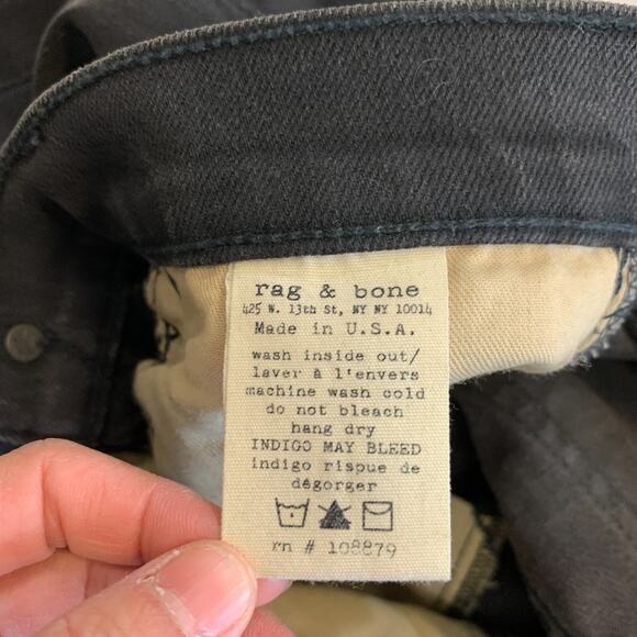 Rag & Bone Jeans Womens 24 Denim Rock with Holes Distressed Knee Mid Rise Skinny - Picture 8 of 13